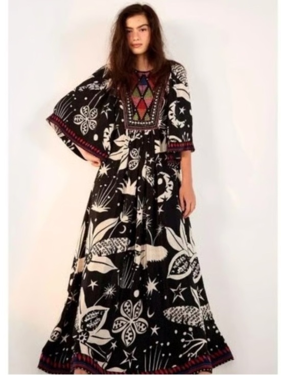 FARM Rio Dresses & Skirts - NWT Anthropologie Farm Rio Black & White Cerrado Sky Maxi Dress boho